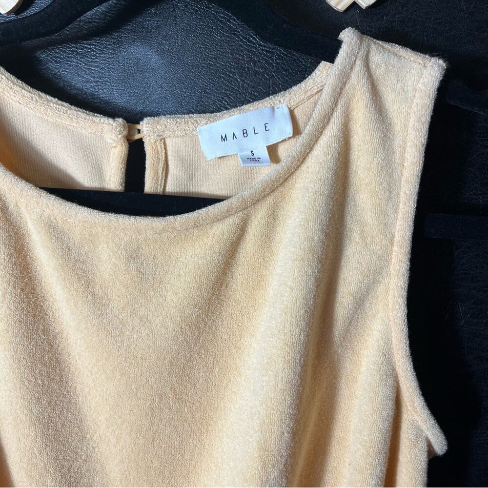 Mable Peach Terry‎ Cloth Crop Tank Top Size Small - Picture 3 of 8